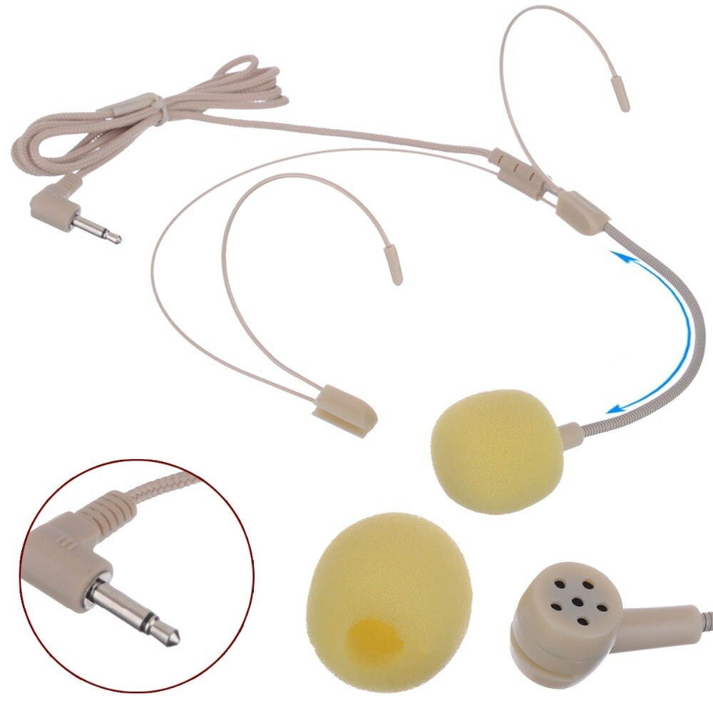 1 Set Dual Ear Hook Headset Head Wired Microphone Multifunctional Headset Microphone with 3.5mm Mini Plug For Podium Speech