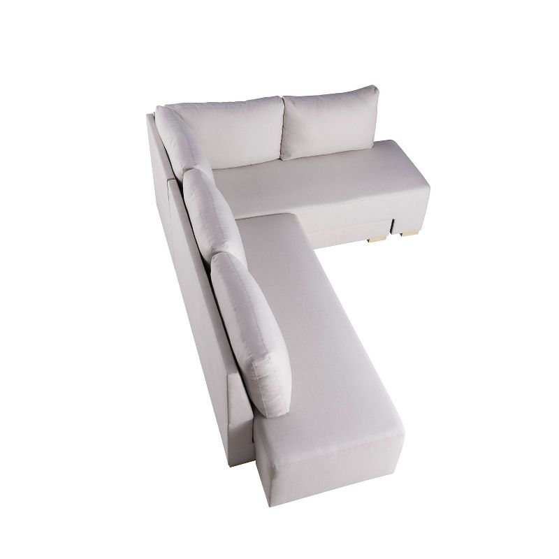 Lester Convertible Sleeper Sectional Sofa Cream - miBasics