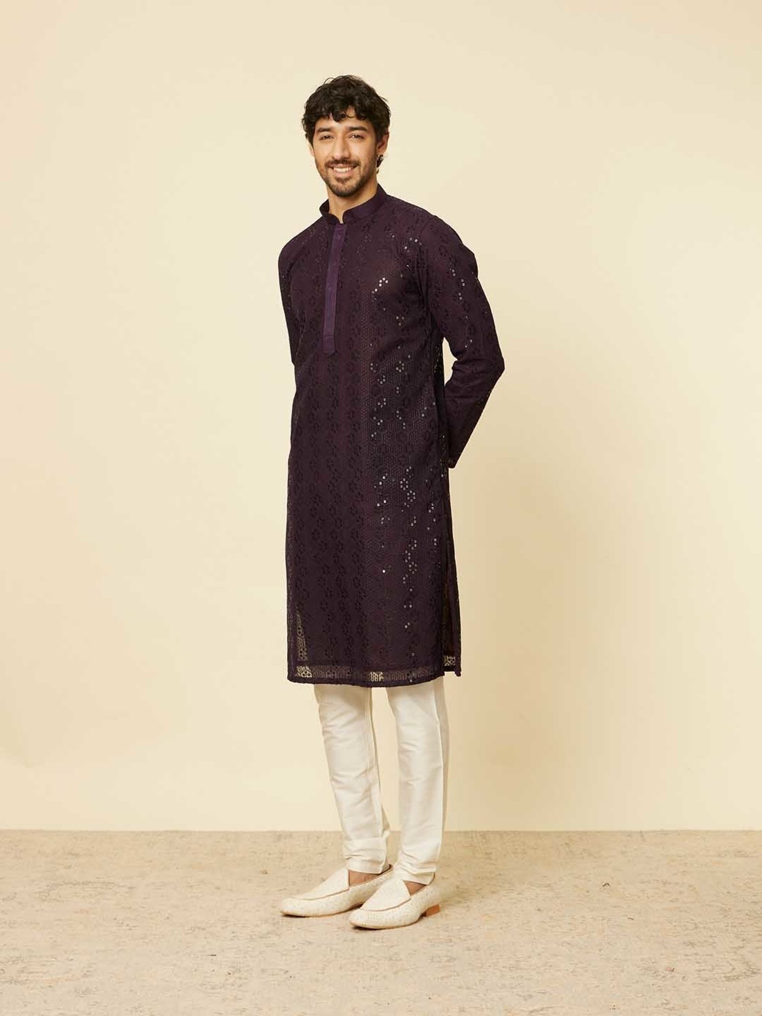 Sanwara Sea Green & White Cotton Regular Fit Chikankari Kurta Bottom Set