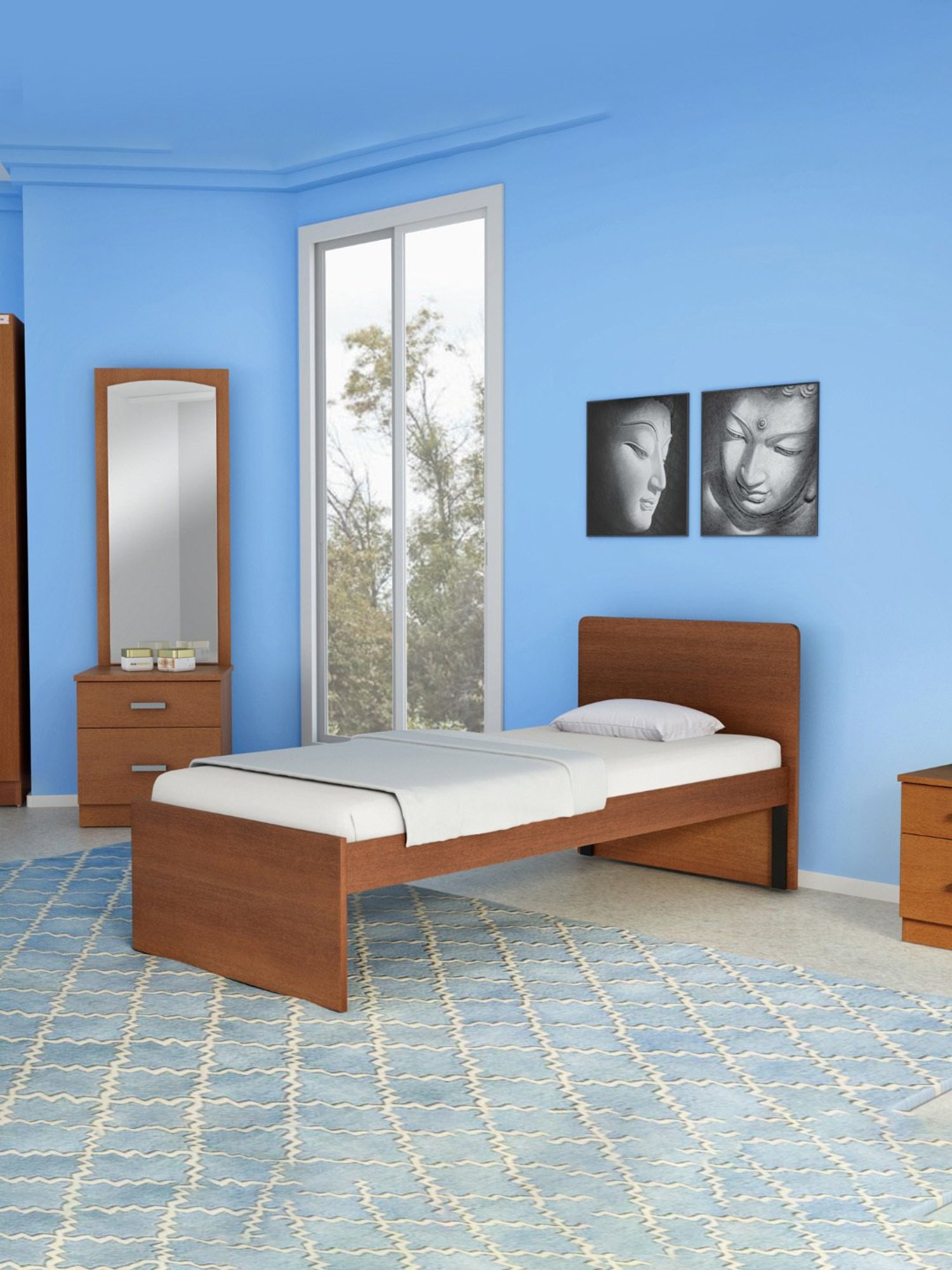 Nilkamal Riva Black Engineered Wood King Size Bed with Storage