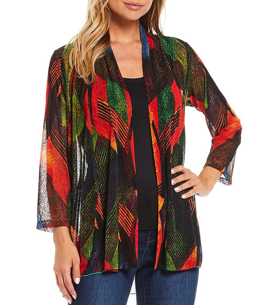 Caroline Rose Tissue Linen Bracelet Sleeve Shirt Jacket