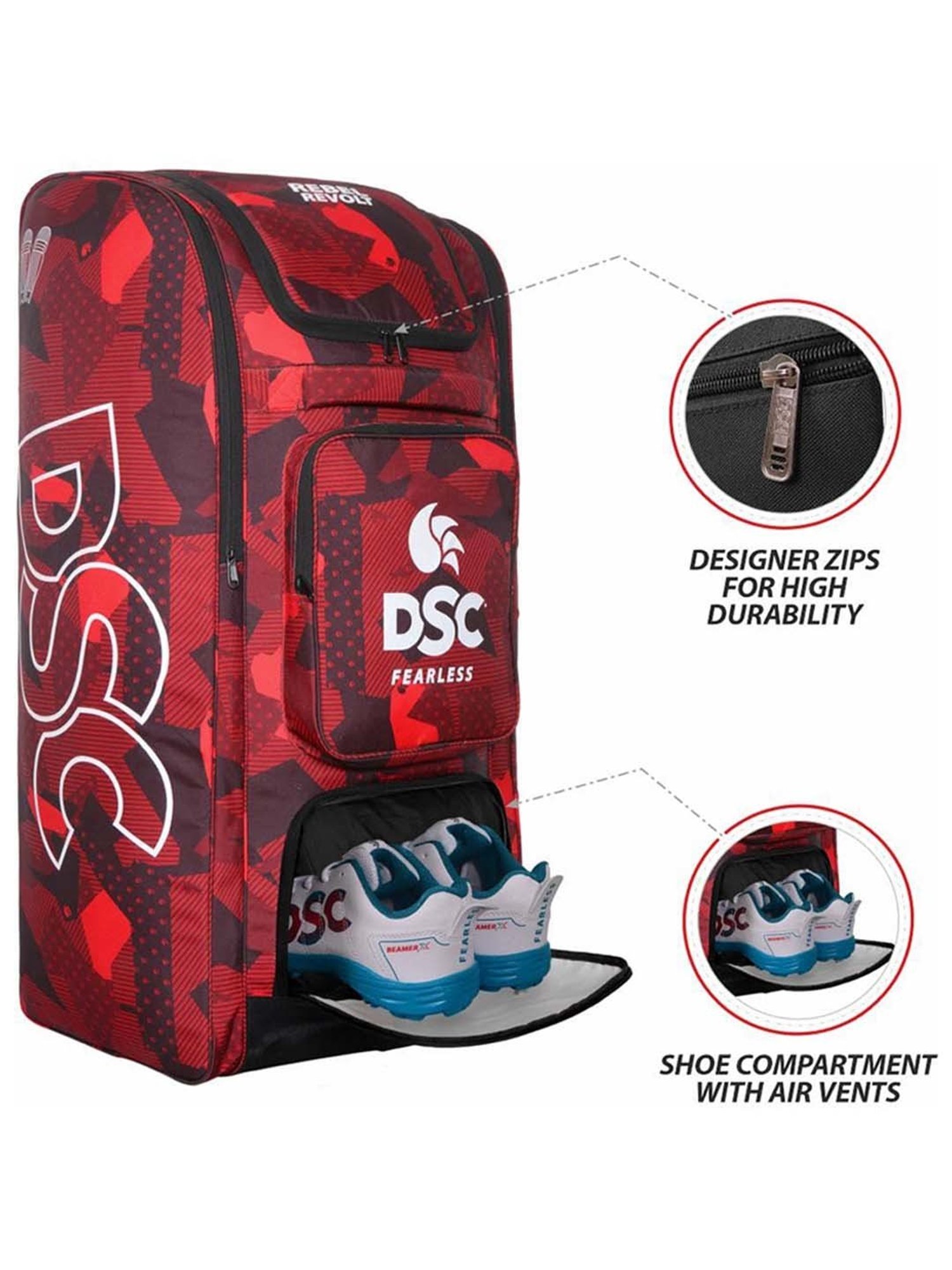 DSC Cricket Rebel Revolt Duffle Kit Bag Size - Free Size