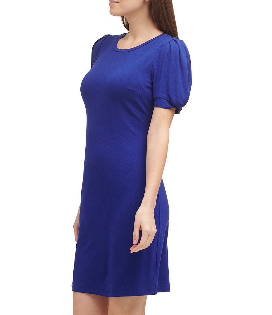 Anne Klein Sport Carlita Jewel Neck Sleeveless Midi Shift Tank Dress