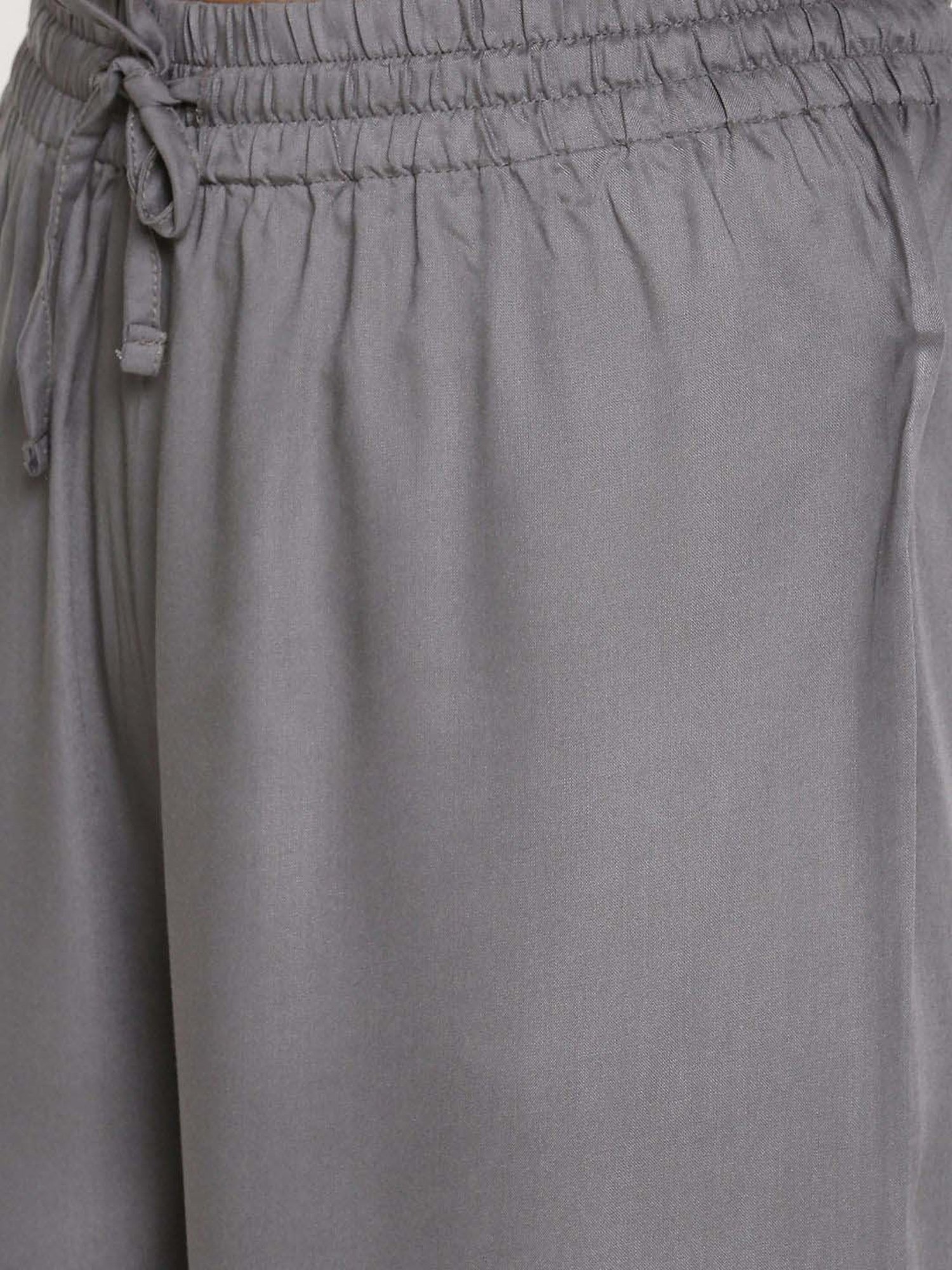 TWIN BIRDS Black & Grey Mid Rise Palazzos - Pack Of 2