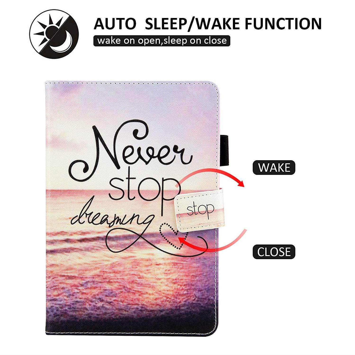 iPad Mini Case, iPad Mini 2/3 Case, Dteck(TM) Cartoon Cute Flip Folio Stand PU Leather Case with Cards Slots Full Body Protective Magnetic Cover for Apple iPad Mini 3 2 1 (01 Never Stop)