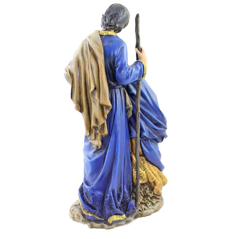 Christmas 10.5" Holy Family Blue & Gold Nativity  -  Decorative Figurines