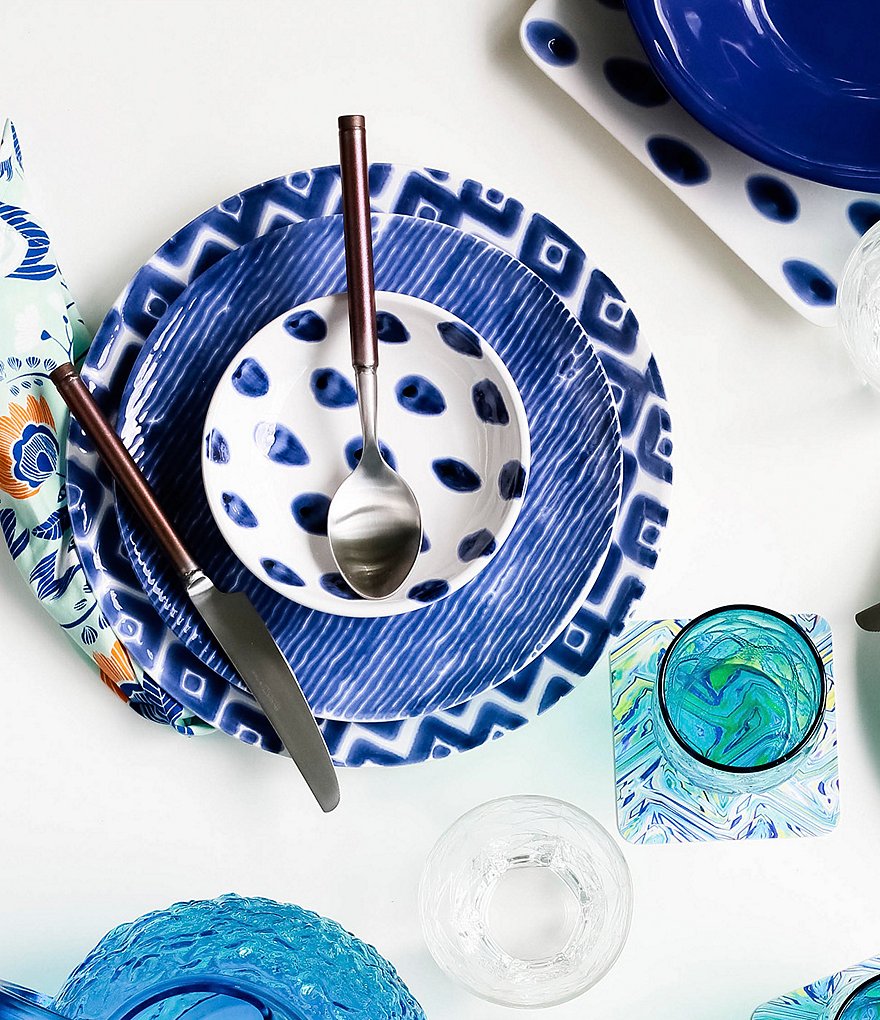 VIETRI Santorini Stripe Salad Plate