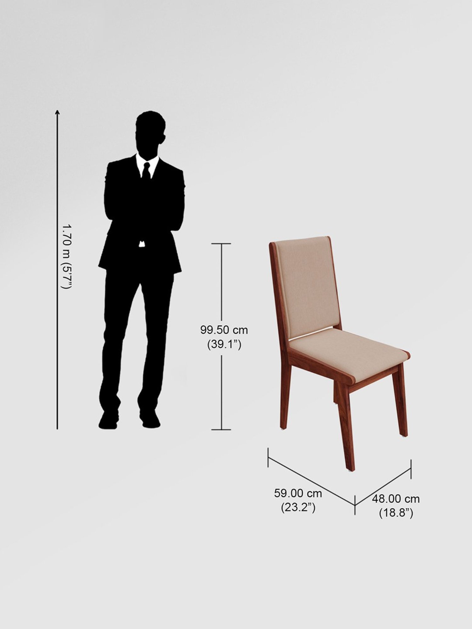 Godrej Interio Bliss Beige Sheesham Wood Dining Chair (Set of 2)