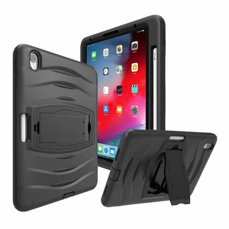 Valor Hard Dual Layer Plastic TPU Case w/stand For Apple iPad Pro 11" (2018) - Black