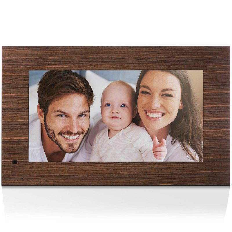 NIX Lux 13.3 inch Hi-Res Digital Photo & HD Video Frame with Motion Sensor - Wood (X13B) - Free 8GB USB Stick