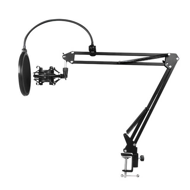 NB-35 Desktop Table Tripod Microphone MIC Stand Holder with Clip Microphone Stand Holder for Mounting on PC Laptop Notebook