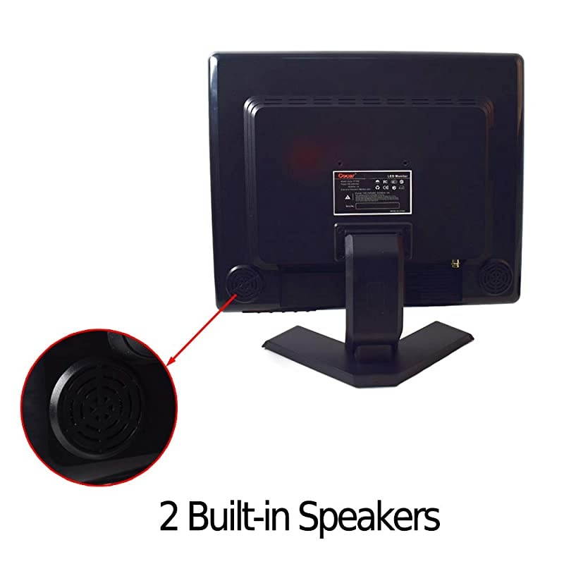 inch CCTV Monitor with VGA HDMI AV BNC Audio in/Out Ports, Built-in Speaker 4:3 HD Display LCD Security Screen with USB Drive Player for Home Store Surveillance Camera STB PC