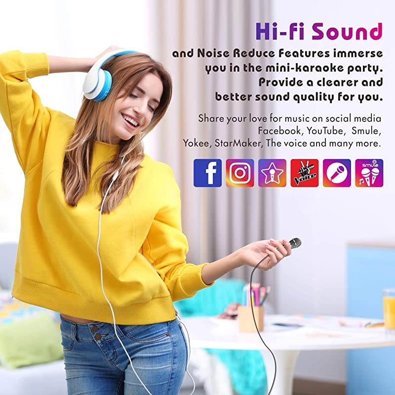 2PCS] Mini Karaoke Microphone,  Mini Voice Recording Microphone Portable Karaoke Mic for Singing, Recording, Voice Recording