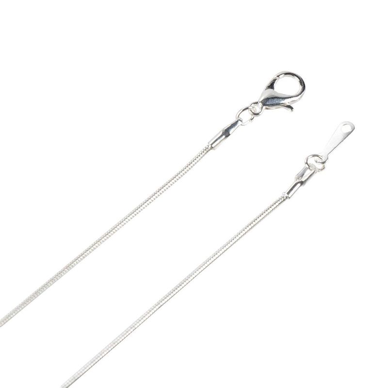Genie Crafts 24 Pack Silver Snake Chain Necklace with Lobster Clasp for Jewelry Making, 16.5" x 0.05"