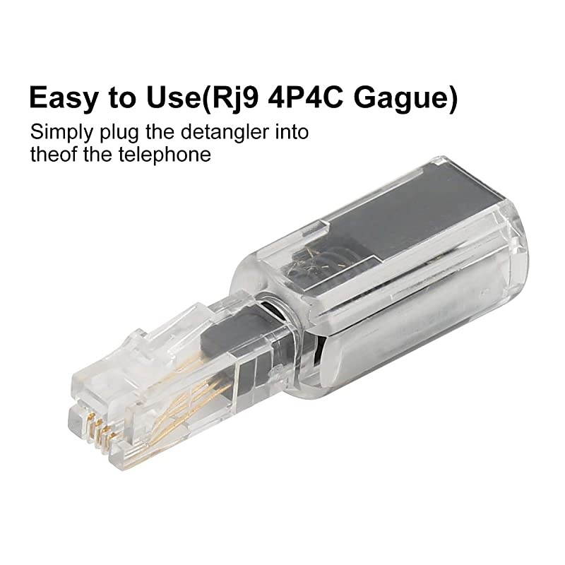 Telephone Cord Detangler  Wireless AntiTangle Telephone Handset Cable 360 Degree Rotating Landline Swivel Cord Untangler Black 2 Pack