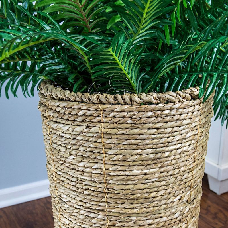42" x 34" Artificial Deluxe River Fern Plant in Cylinder Basket - LCG Florals