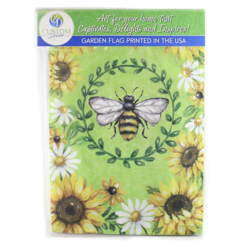 Home & Garden 17.75" Bumblebee Sunflower Garden Flag Printed In The Usa Custom Decor  -  Flags