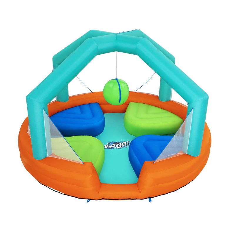 H2OGO! 53384E Dodge and Drench 14.75 x 14.75 x 8.75 Foot Kids Inflatable Large Outdoor Play Bounce House Game and Water Park Toy