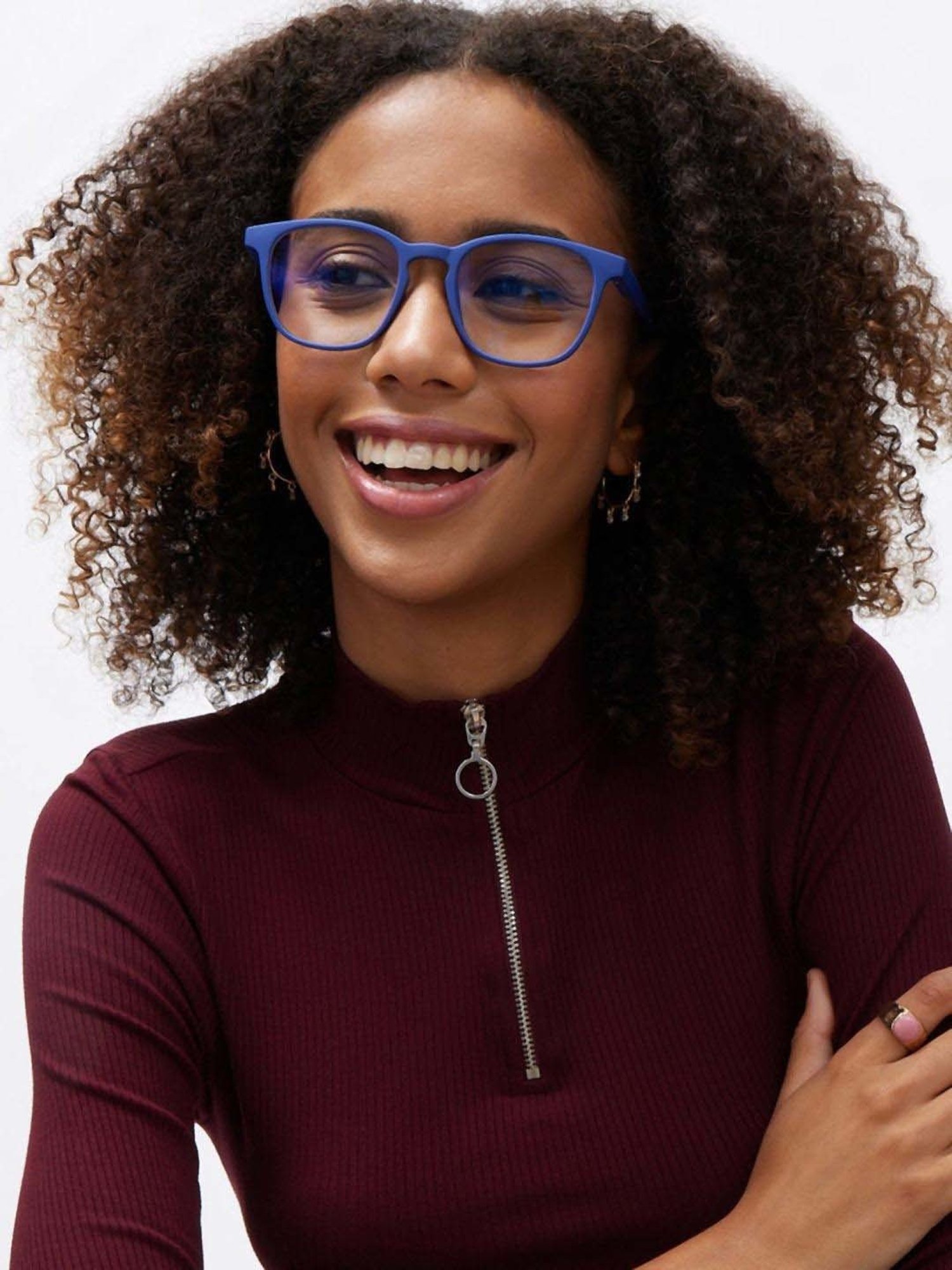 Lenskart Blu Hustlr | Peyush Bansal | Blue Cut Zero Power Computer Glasses (Midnight Blue)