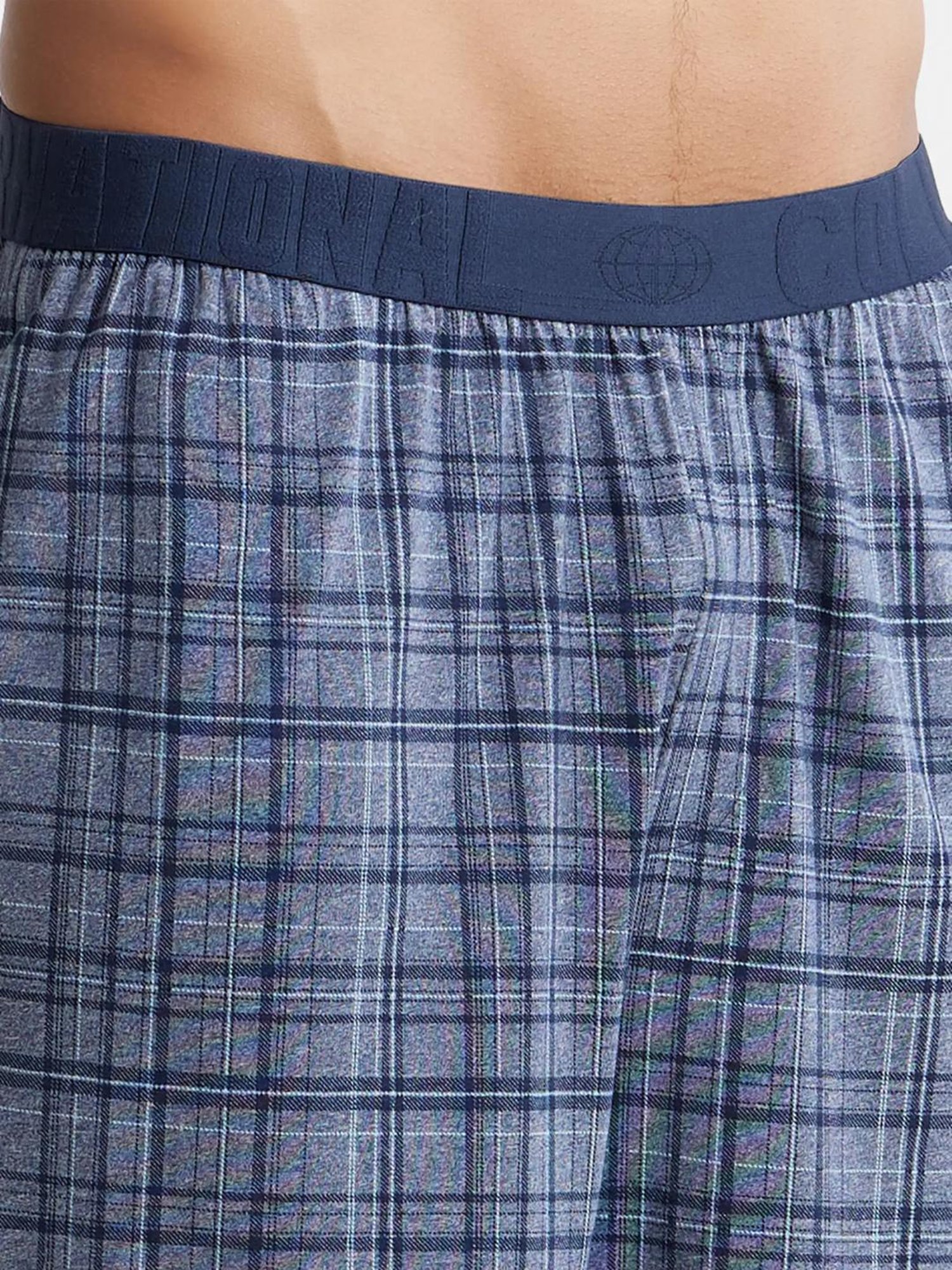 Jockey IM02 Blue Tencel Micro Modal Cotton Elastane Stretch Shorts with Side Pocket