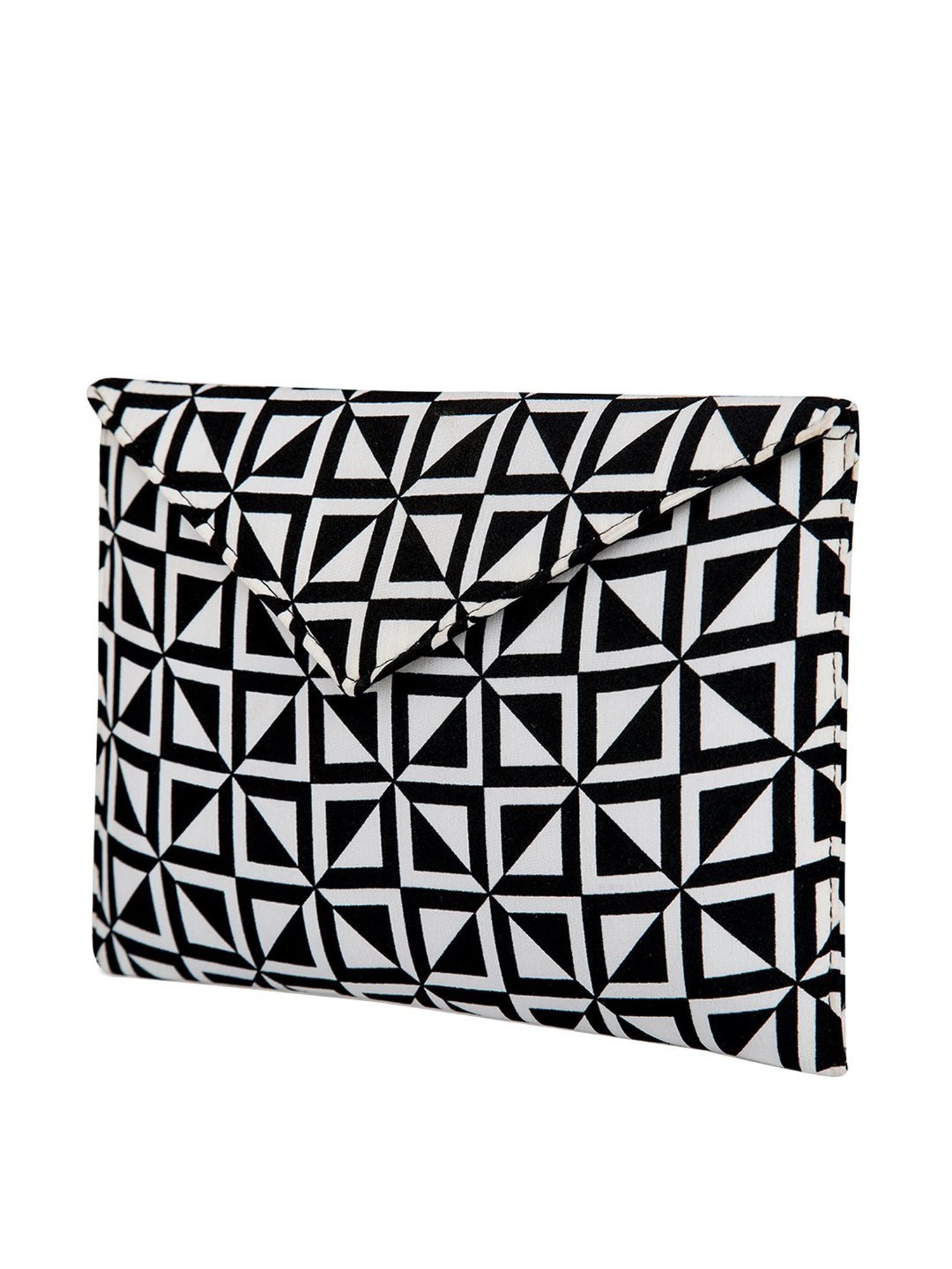 Tarini Nirula Black & White Printed Envelope Pouch for Women
