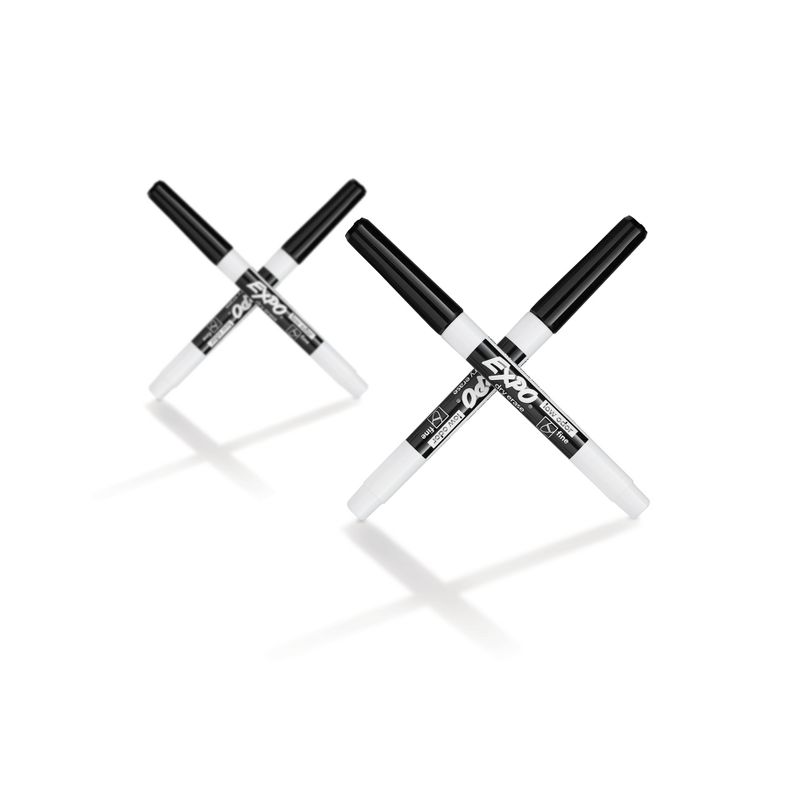 Expo Fine Tip Dry Erase Markers Low Odor 4ct Black Ink