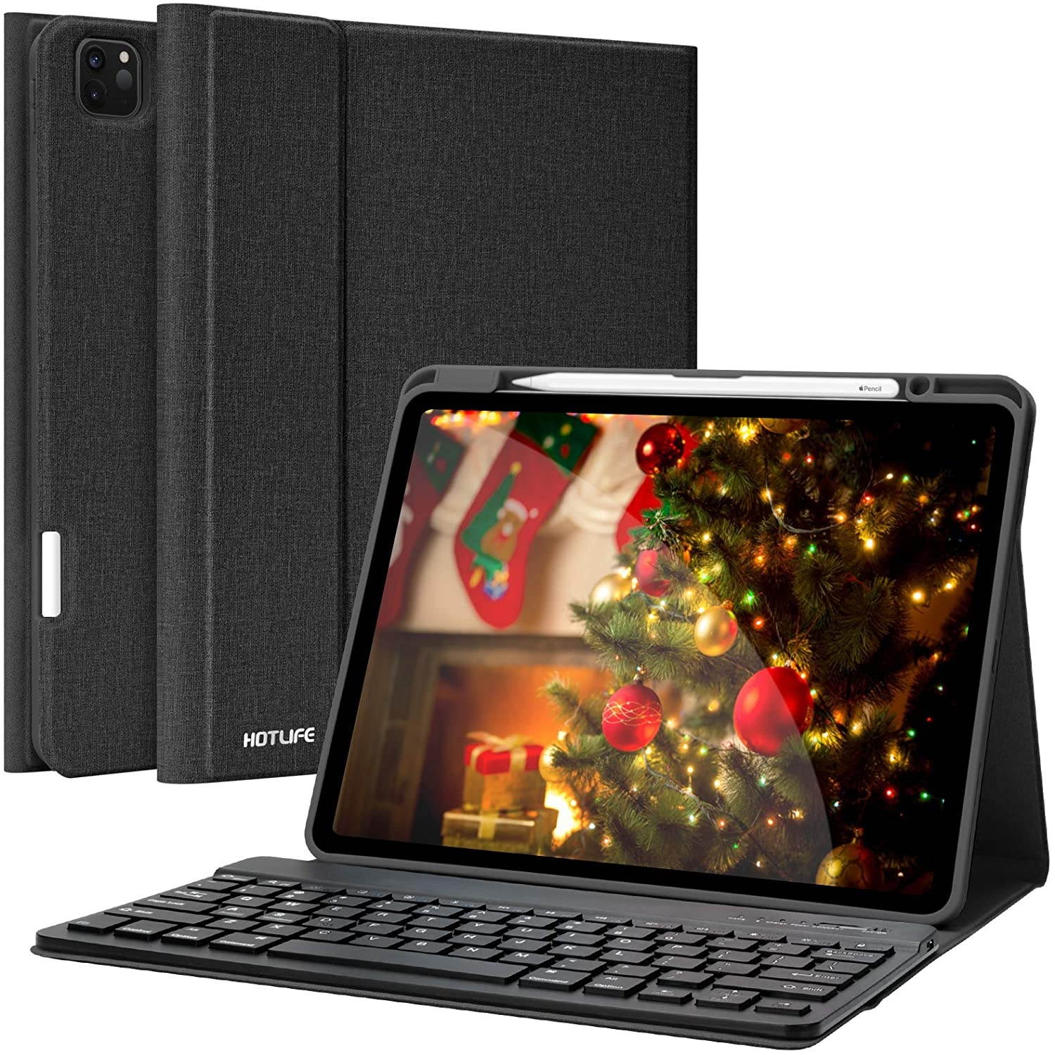 Keyboard Case for iPad Pro 12.9 4th Generation 2020(Model:A2229/A2069/A2032/A2233)-iPad 3rd Gen 2018 (Model Number: A1876/A2014/A1895)- iPad Pro 12.9 Wireless Keyboard Case with Pencil Holder