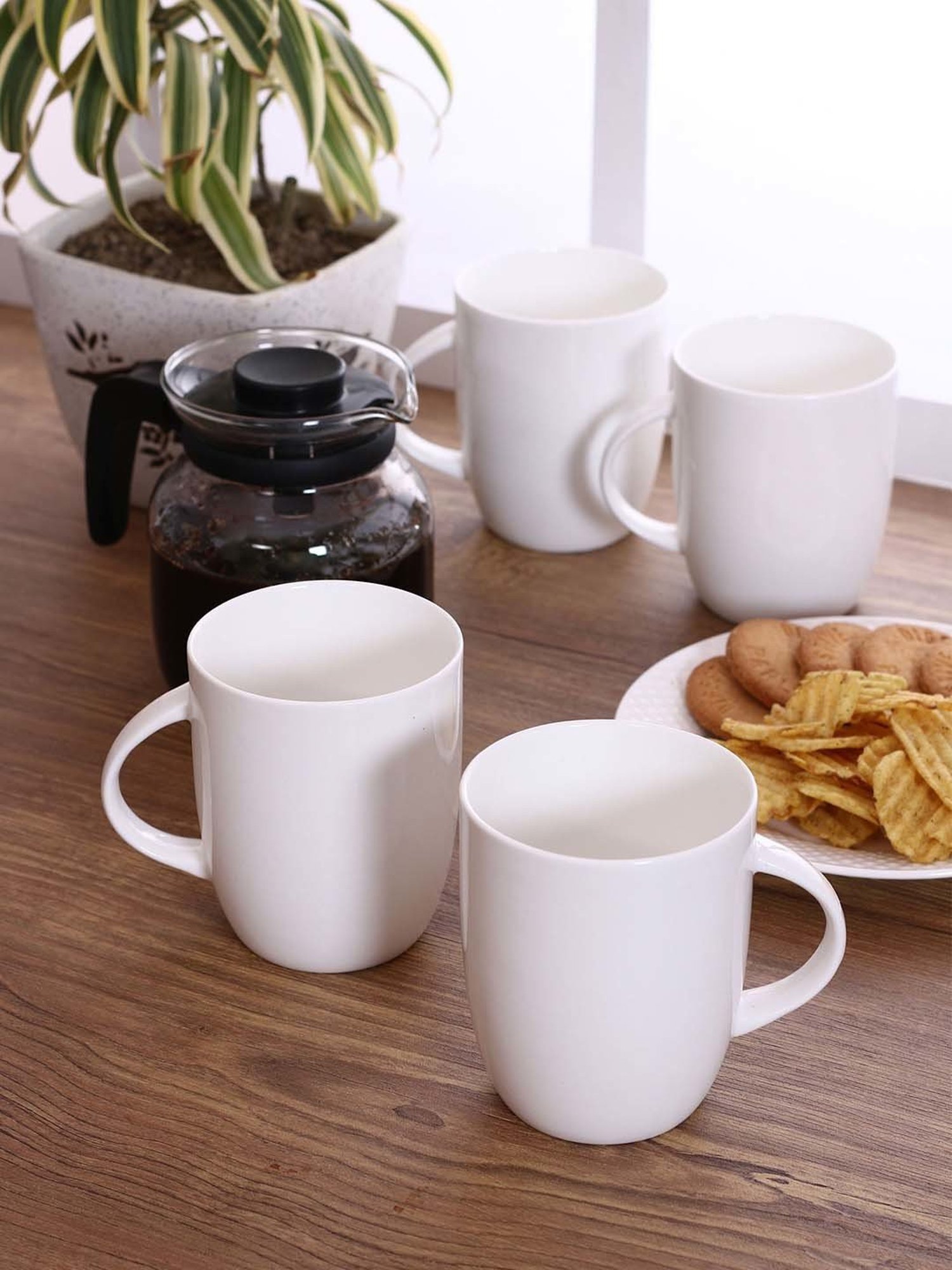 Clay Craft White Ceramic Coffee Mug (320 ml)