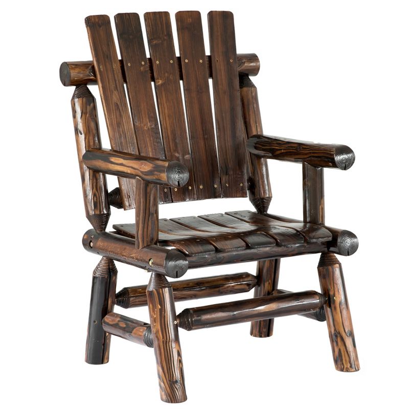 Wood Outdoor Bench in Natural Brown-Pemberly Row