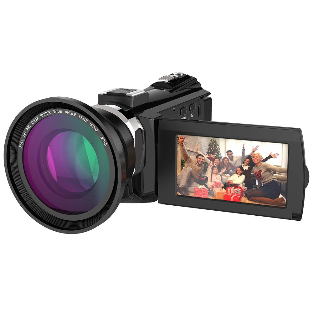 Andoer 4K 1080P 48MP WiFi Digital Video Camera Camcorder Recorder with 0.39X Wide Angle Macro Lens Novatek 96660 Chip 3inch Capacitive Touchscreen IR Infrared Night Sight 16X Zoom Cold Shoe Support