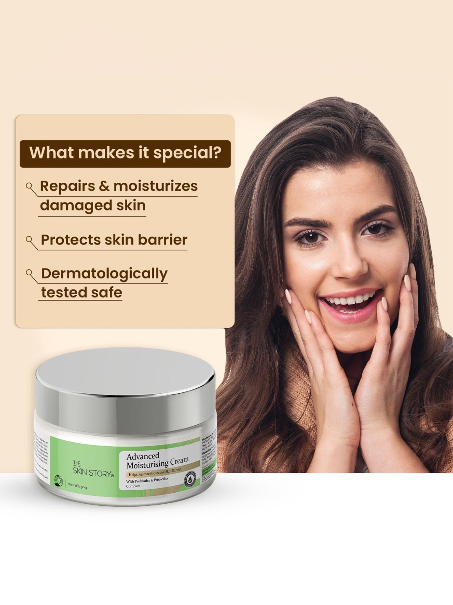 The Skin Story Probiotics & Prebiotics Complex Advanced Moisturising Cream - 50 gm