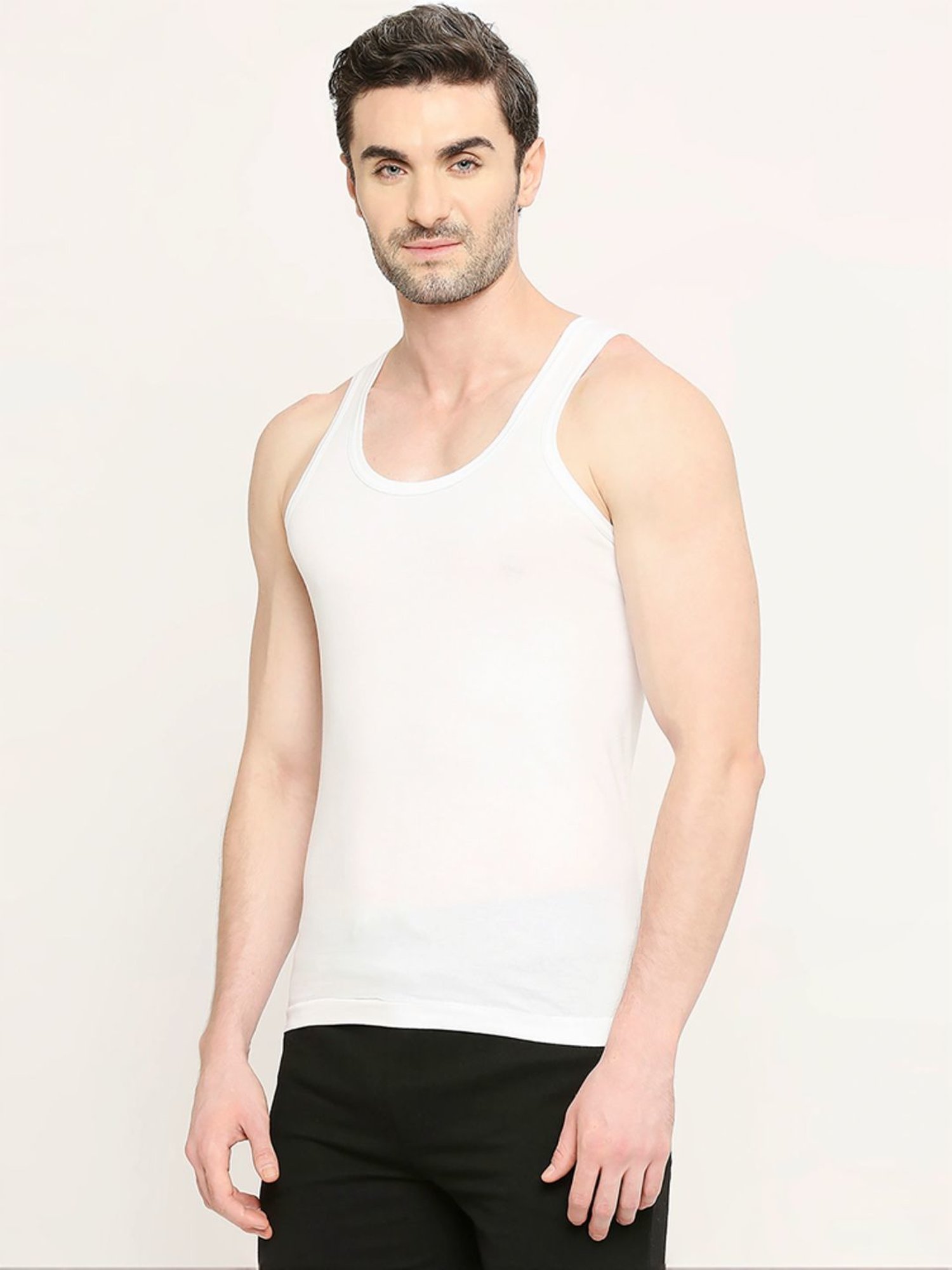 Vip White Regular Fit Vest - Pack Of 5