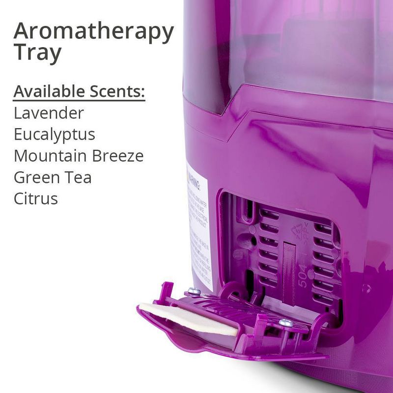 Air Innovations 1.37 Gal Ultrasonic Cool Mist Humidifier with Aroma Tray Purple