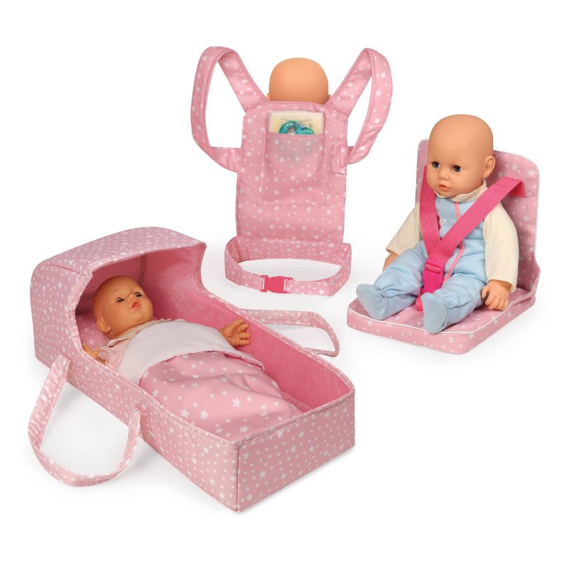 First Class 5-Piece Doll Travel Set - Pink/Stars