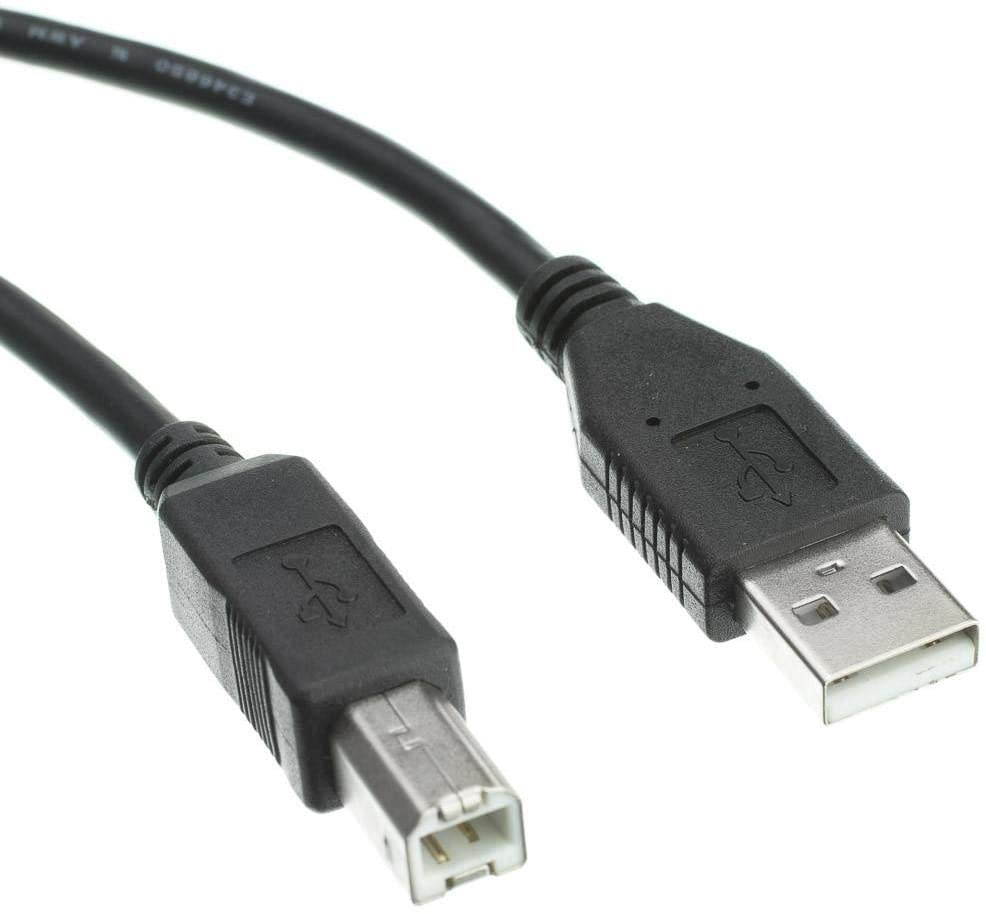 GOWOS USB 2.0 Printer/Device Cable Black Type A Male to Type B Male 15 Foot - Durable Micro Sync Extension Scanner M/F Connector Braided Mobile Charging Wire