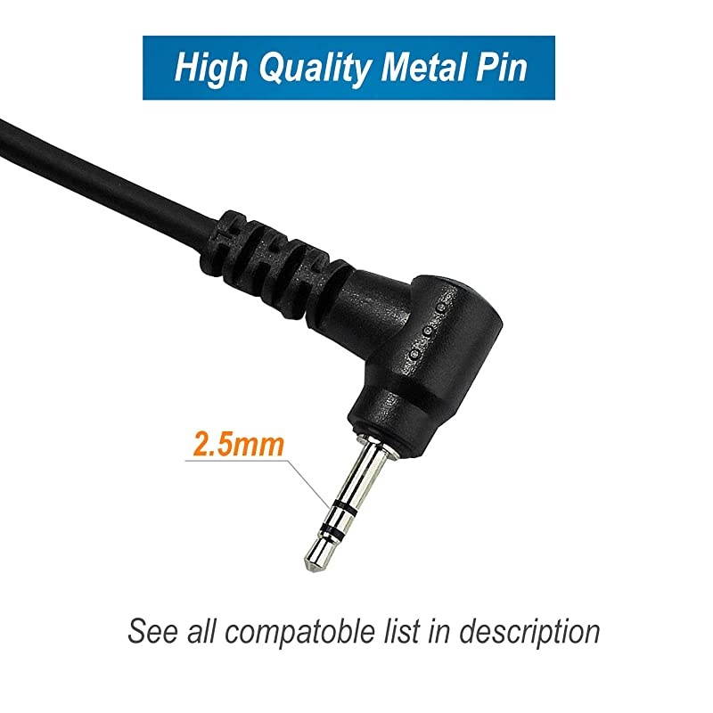2 Two Way Radio Earpiece for Motorola Talkabout Cobra Radios 1 Pin 25mm Covert Acoustic Tube Walkie Talkie Earpiece Headset with PTT Mic 2 Pack