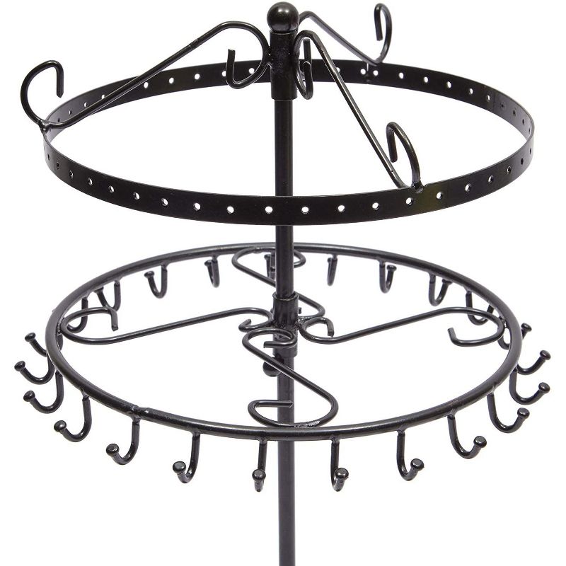 Okuna Outpost Black Iron Jewelry Display Stand, 360 Rotating Necklace Holder (8 x 14.5 Inches)