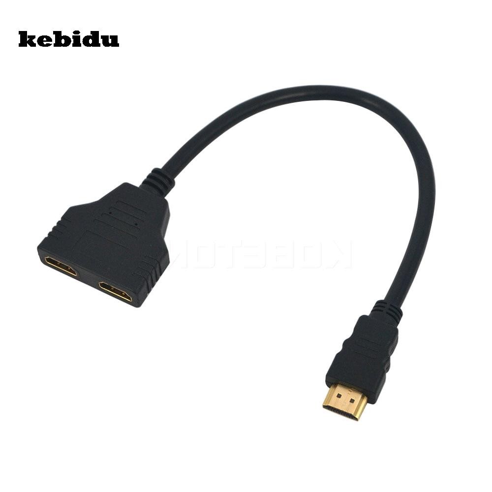 kebidu Y Splitter Cable HDMI 1 Male To Dual HDMI 2 Female Adapter HD LED LCD TV