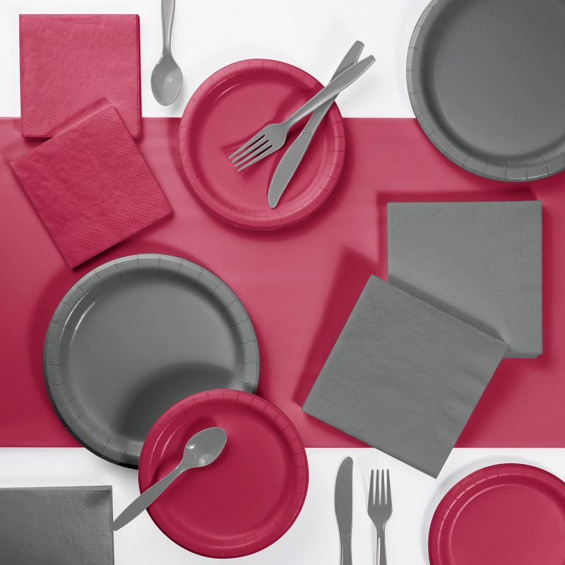 Decorative Party Supply Kit Gray/Burgundy