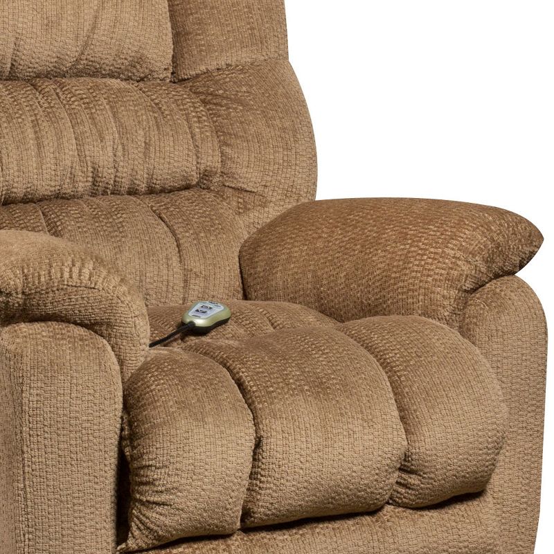Emma and Oliver Massaging Temptation Fawn Microfiber Rocker Recliner, Heat Control