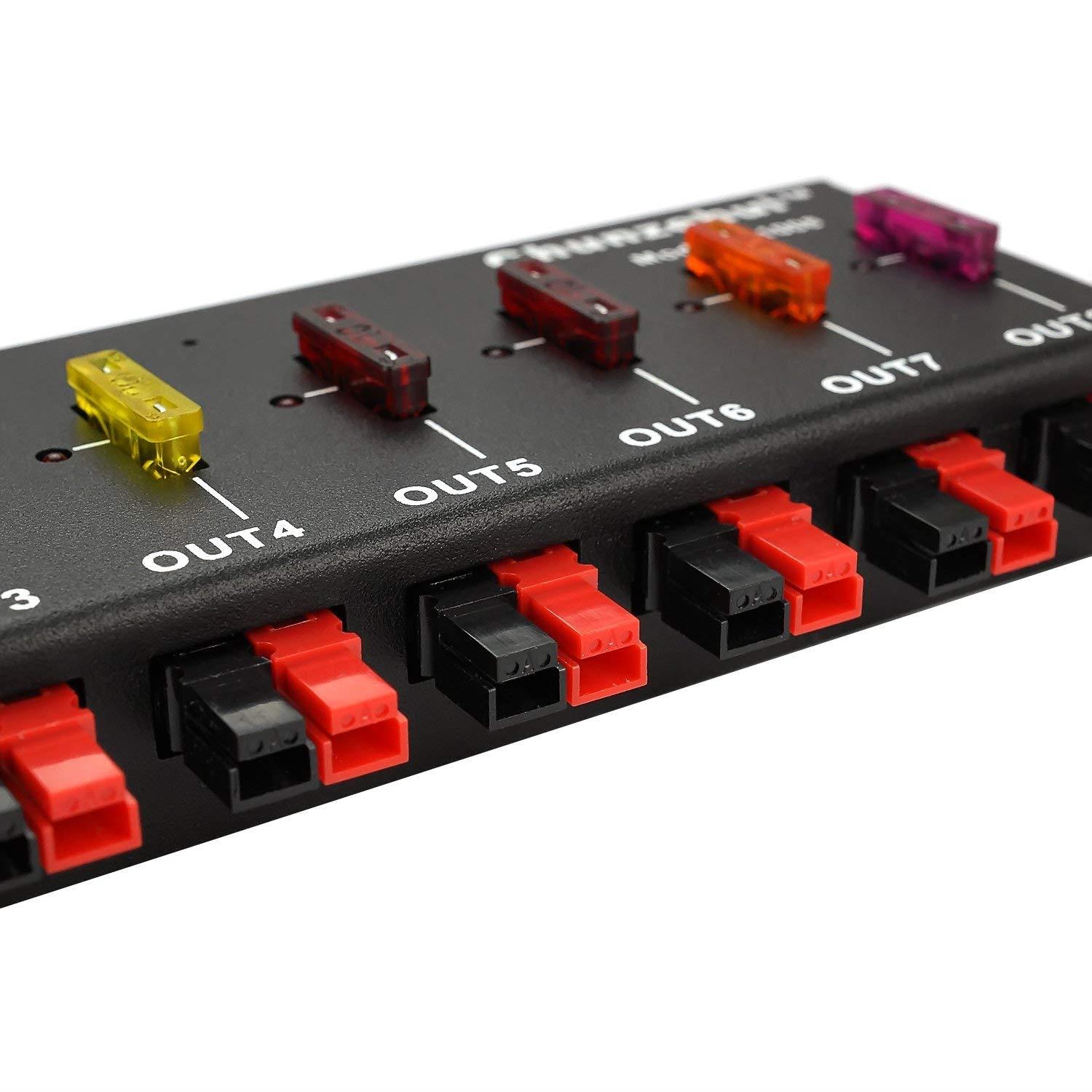 Chunzehui F-1008 Horizontal 9 Port 40A Connector Power Splitter Distributor Source Strip, 1 Input and 8 Output.