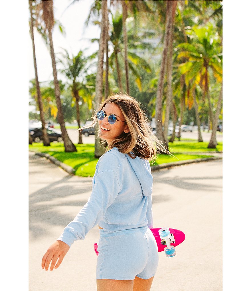 Sundown by Splendid Coordinating Joey Acid Wash Zip Front Hoodie