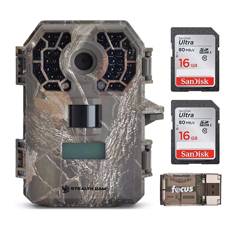 G42NG Trail Camera Bundle with Two Memory Cards and Focus Card Reader. No-Glow Flash, Shoots HD Video