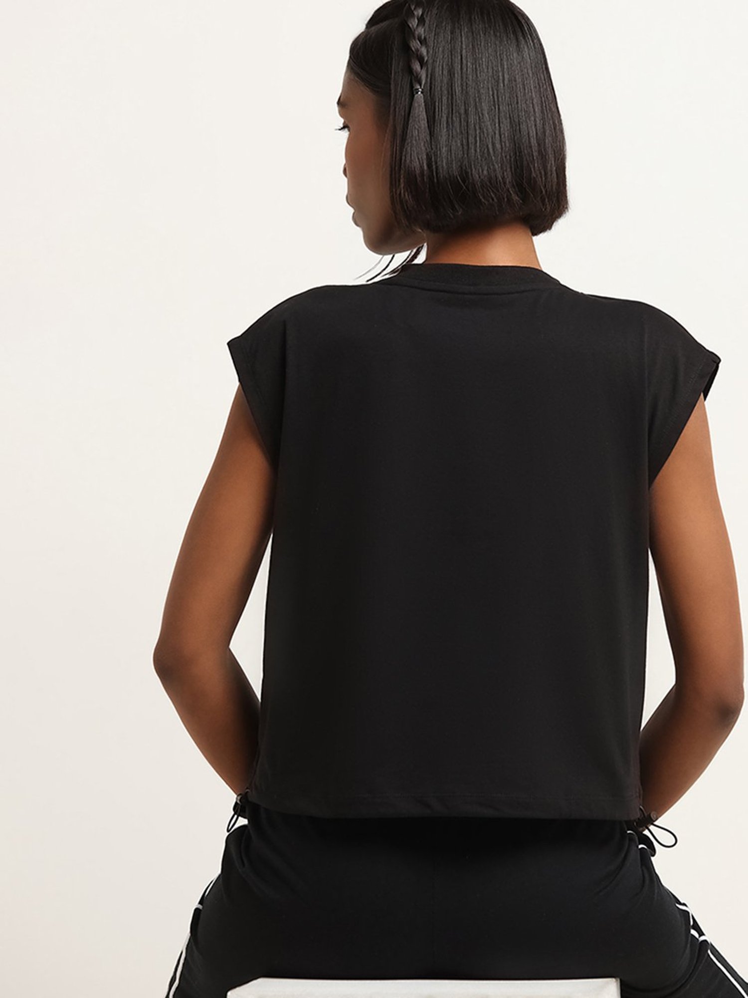 Studiofit by Westside Black V-Neck Top