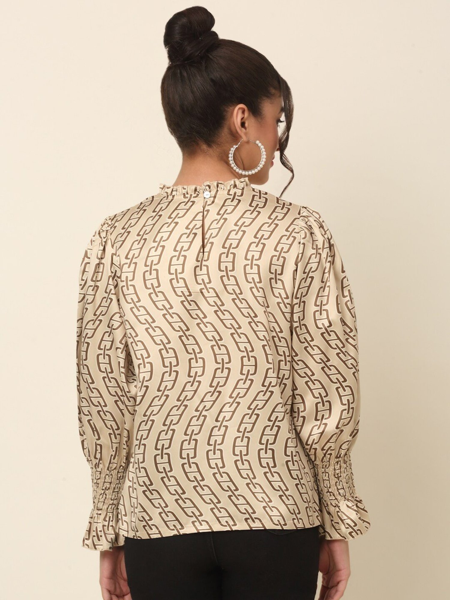 Melon by PlusS Beige Printed Top