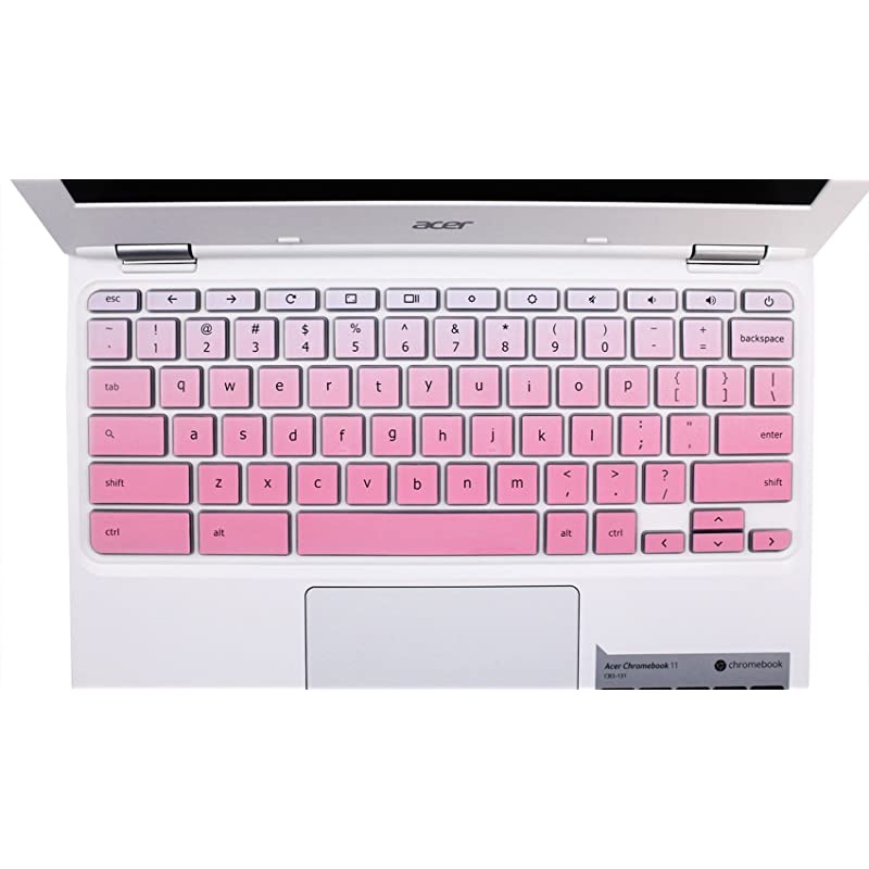 Keyboard Cover Skin for Acer Chromebook R11 CB3-131 CB5-132T, Acer Premium R11 Convertible, Acer Chromebook R13 CB5-312, Acer Chromebook 14 CB3-431,Acer Chromebook 15 CB3-531/532 (Ombre Pink)