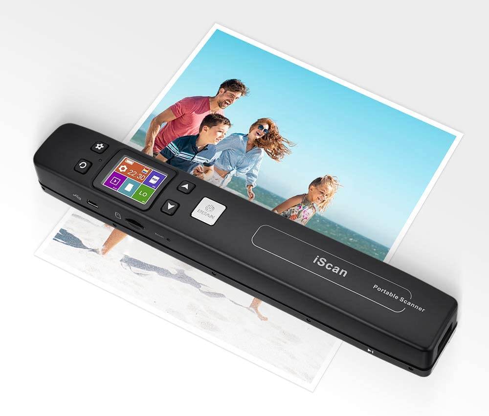 Handheld Wand Portable Scanners for Document, Receipts, Old Pictures Built-in WiFi, 1050/600/300 DPI Resolution, Scan A4 Color Page in 3sec, Photo Scanner for Laptop, Mac, iOS, Android, Windows