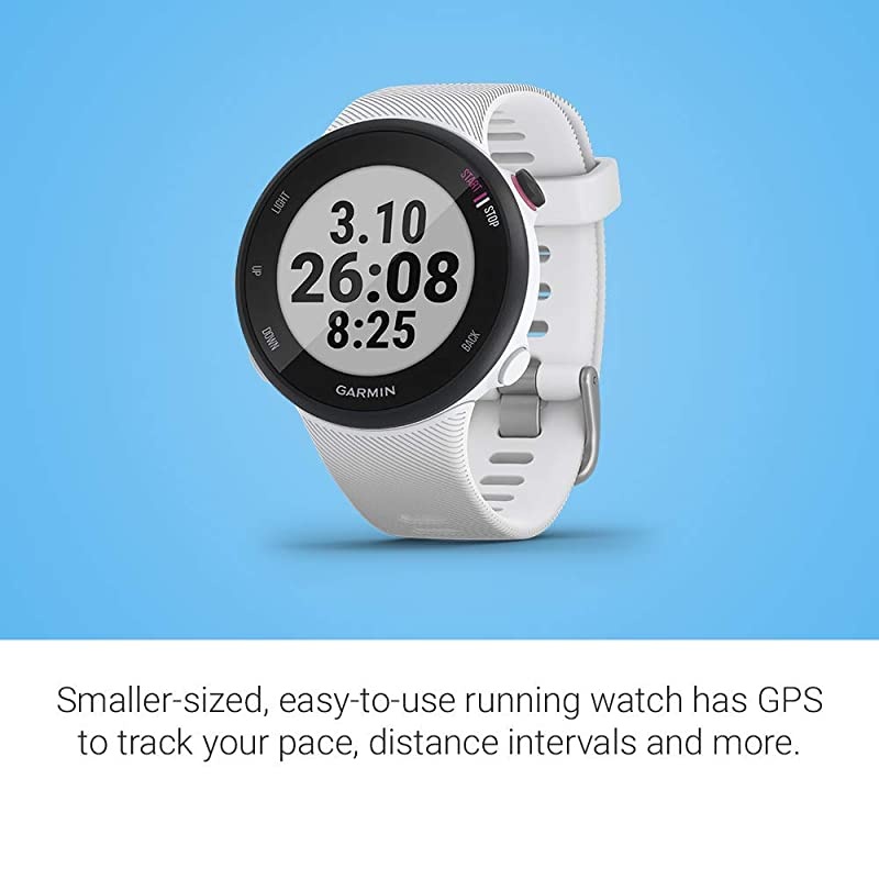 Forerunner 45s, 39MM Easy-to-Use GPS Running Watch with Coach Free Training Plan Support, White (Renewed)