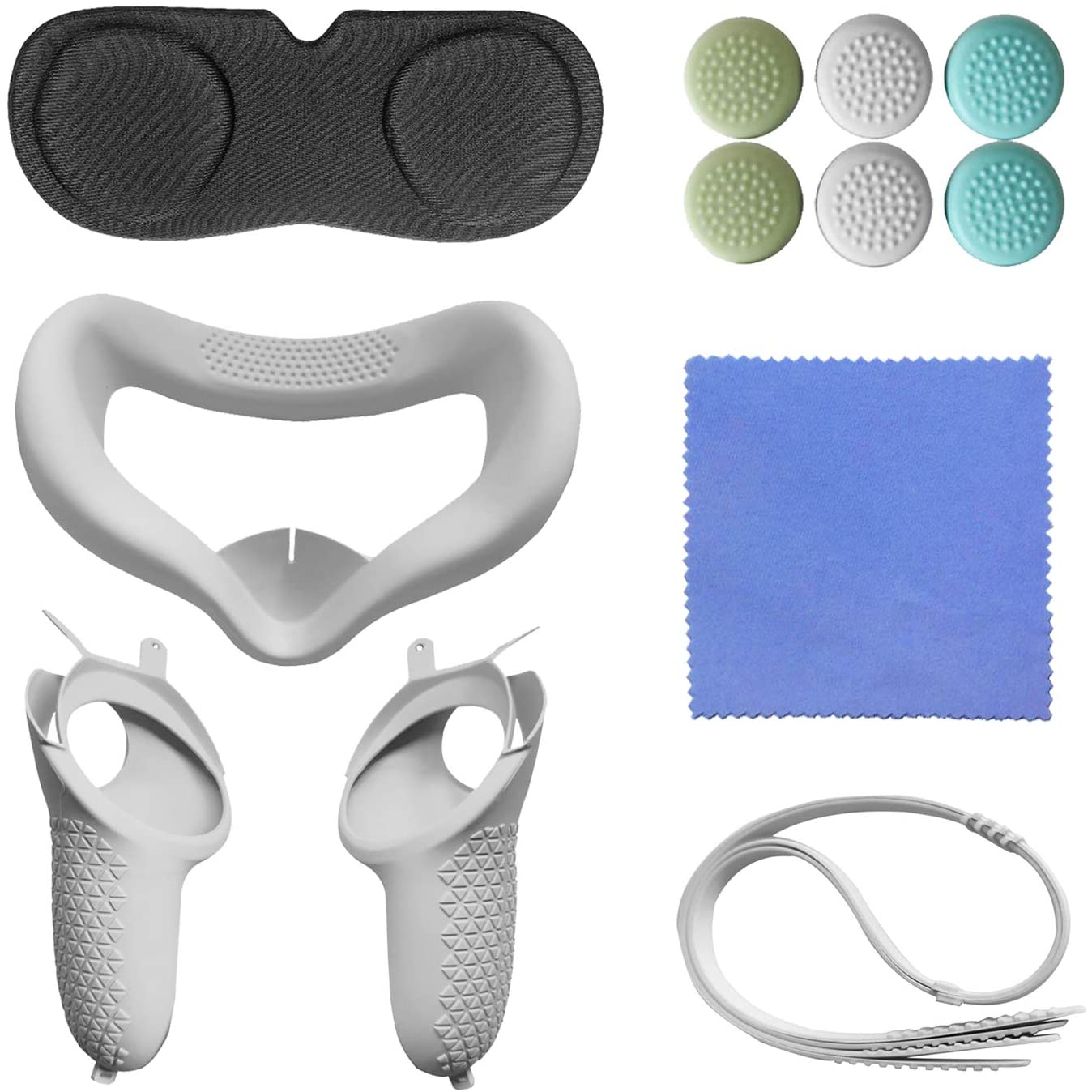 2 Pairs Oculus Quest 2 Elite Washable Silicone Handle Protective Cover