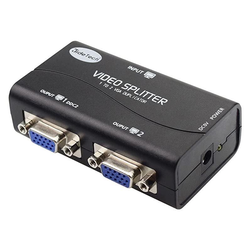 Splitter 2 Port USB Powered Support 1920X1400 Resolution 250MHz Bandwidth for Screen Duplication Support Mirror Mode Only